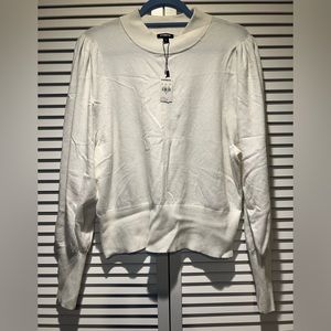 EXPRESS Crop Sweated, White, XL